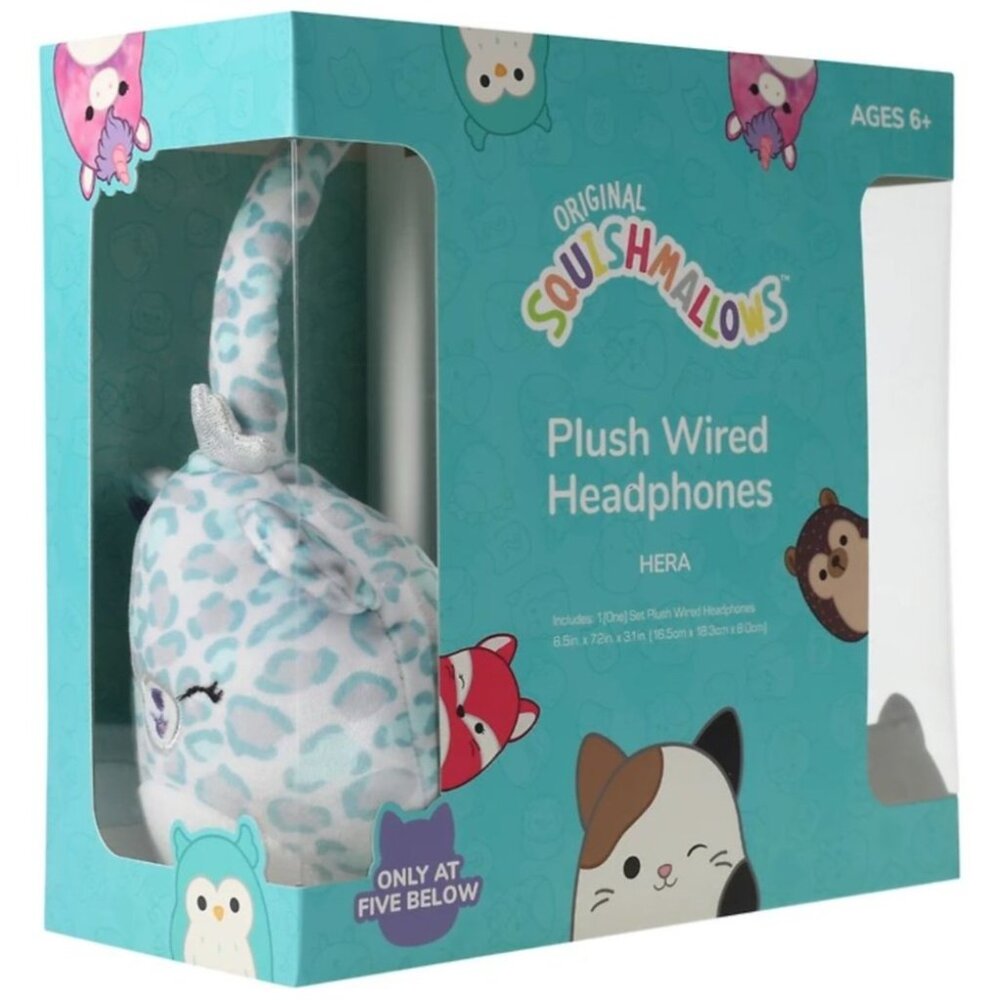 Squishmallows Hera Cheetah Plush Lightweight Wired Headphone New in Box SOLD OUT - Picture 1 of 14